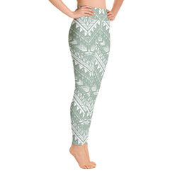 Light Khaki Tribal tattoo Yoga Leggings