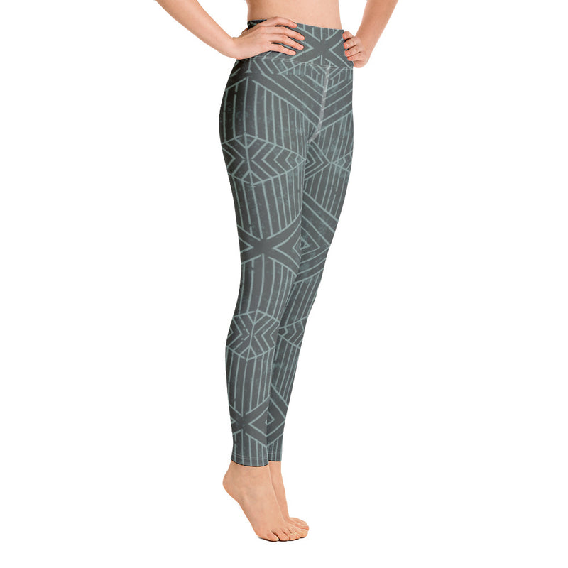 Stylish Grey Geometric GEO Yoga Leggings