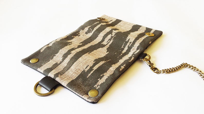 BLACK & WHITE LEATHER TOBACCO POUCH