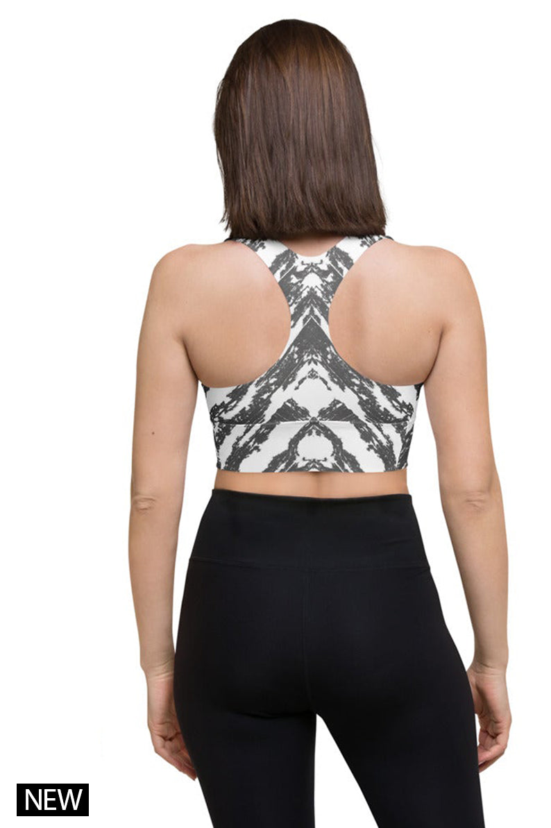 White V Abstract Yoga Top